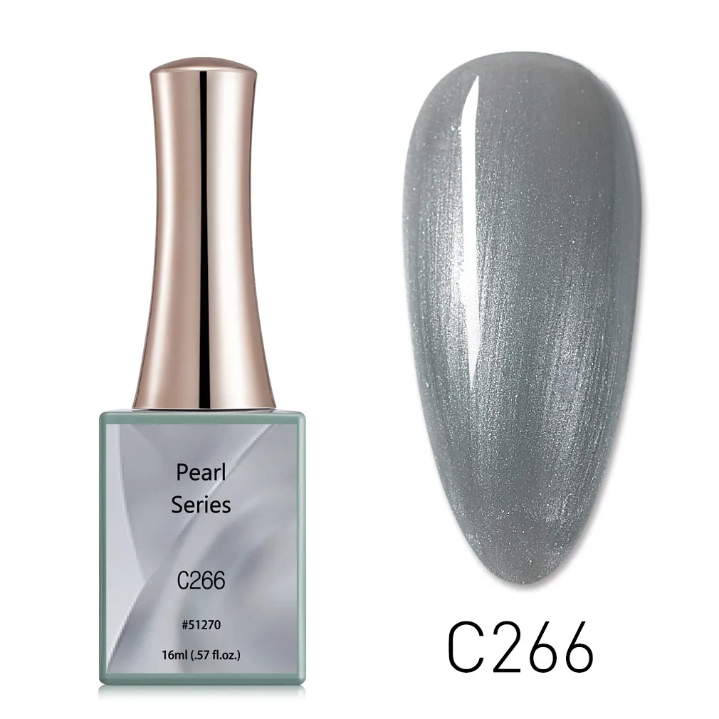 Canni New 16ml UV Nail Gel Polish Pearl Series C265-C270 Semi Permanent NailArt Manicure Soakoff Varnish Glitter Enamel Lacquer 5
