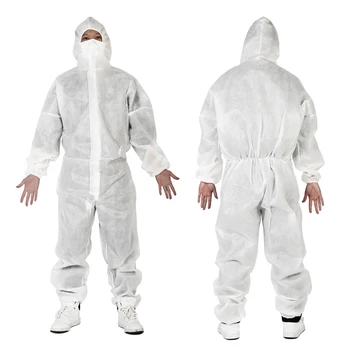 

Antistatic Hooded Protection Suit Jumpsuit Breathable Non-woven Bodysuit Protective Work Clothes 180cm/190cm Coverall Suit