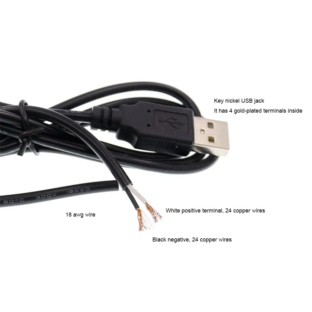 USB зарядный кабель порт для 2,5*0,7 мм 5 В DC баррель силовой кабель соединитель гнезда для лица Очиститель будильник фонарик