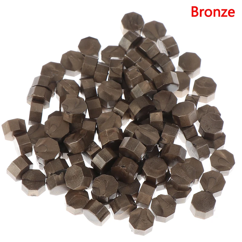 bronze 100 шт./лот, свадебные приглашения, восьмиугольные уплотнительные воски для рождества, свадебные приглашения, декоративные штампы, конверт, документы - Цвет: bronze