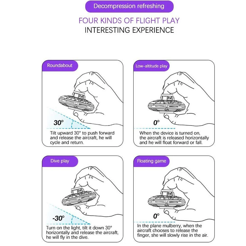 Pantaya самый навороченный Летающий Спиннер игрушки Дроны для детей и взрослых usb зарядка Мини UFO вращающийся на 360 ° сверкающий RGB светодиодный светильник