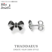 Серьги-гвоздики с бантом, стиль Томас, Гламурная Мода, хорошее Ювелирное Украшение для женщин, Ts, подарок из 925 пробы серебра, Супер предложения