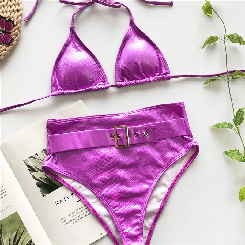 Misswim, сексуальный комплект бикини с высокой талией,, купальник с поясом, женский купальник, пуш-ап, треугольный бикини, купальник, Женская пляжная одежда, новинка