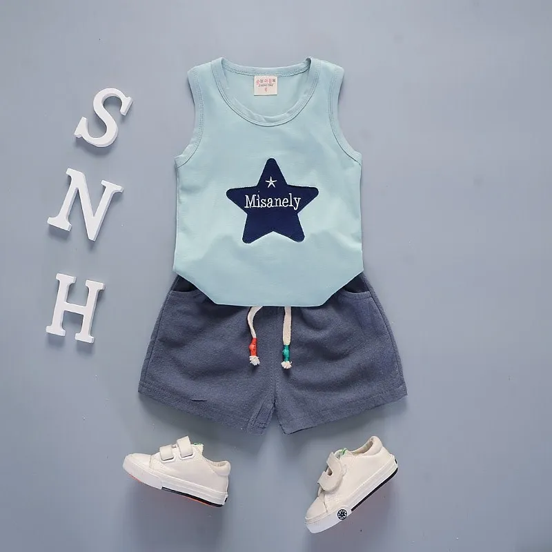 

0 to 2-4-Year-Old Baby Boy CHILDREN'S Garment Young Children 1-3 a Year of Age Summer Kids Clothes Men And Treasure Back Summer