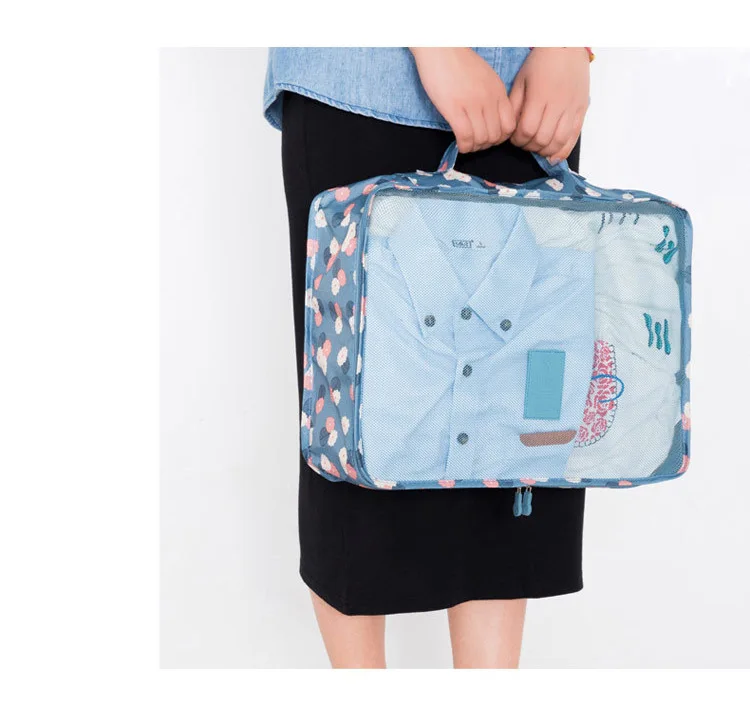 Мода 6 шт./компл. Oxford Тканевые для путешествий Сетчатая Сумка в сумке высококачественный багаж Органайзер упаковка объемный органайзер для Костюмы