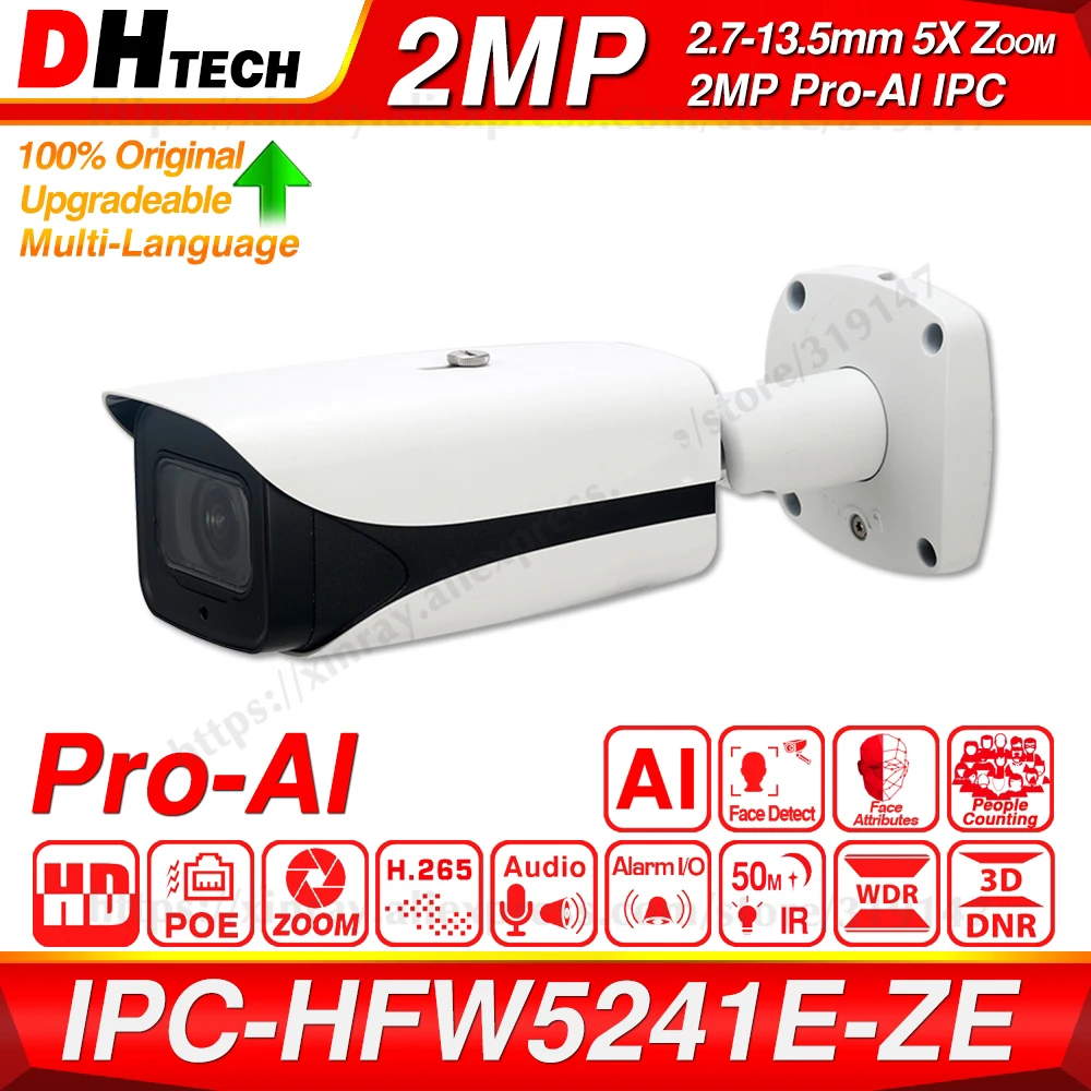  Dahua Originale IPC-HFW5241E-ZE Pro Ai 5X Zoom Poe Slot Sd di Allarme Aduio I/O H.265 IP67 IK10 50M