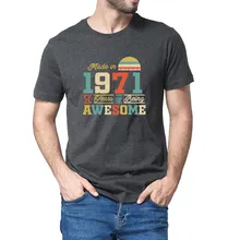 Camiseta Unisex, 100% algodón, 1971, 50 años de ser impresionante, regalos de cumpleaños, 50, divertida, informal, dulce, de verano, para hombre y mujer