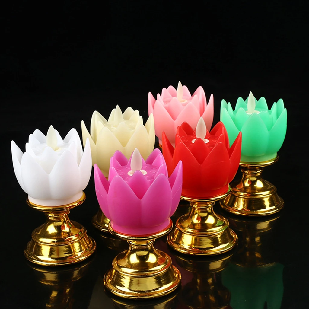 Lotus Lamp Solemn Holy Exquisite Creative For Altar Buddhist Supplies  Temple Decoration Yoga Shrine Desktop - Figurines & Miniatures - AliExpress