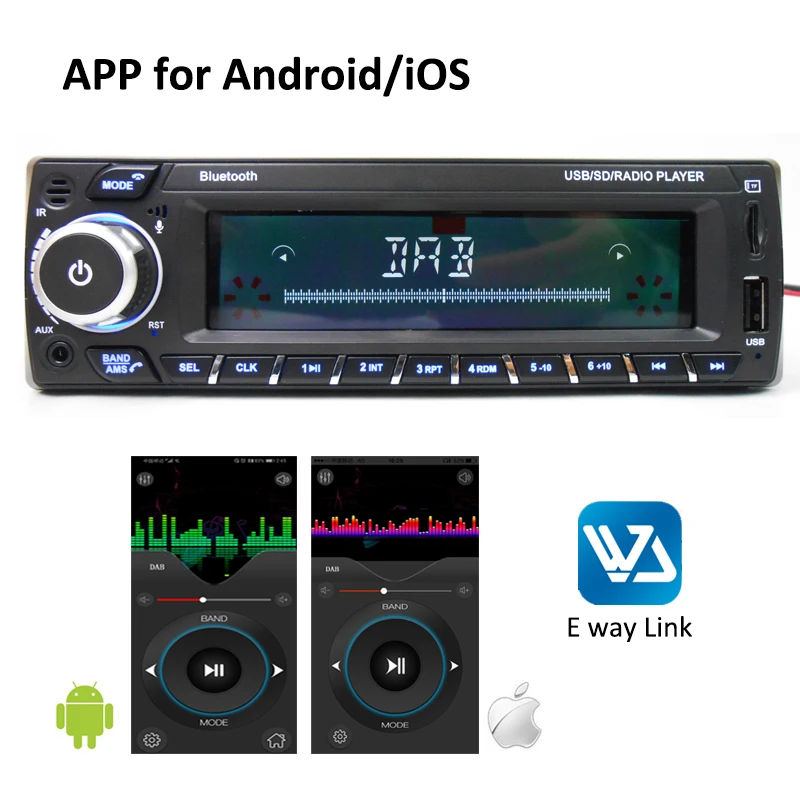 1 Din Car Audio DAB Plus Auto Radio Bluetooth A2DP Handsfree RDS FM AM TF  USB Aux APP Remote ISO Stereo System Head Unit 1089DAB - AliExpress