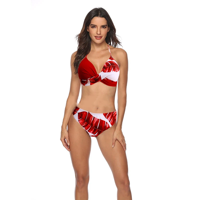 Women's Two Piece Print Sexy Split Swimsuit Bikini Swimsuit Beachwear Women's Swimming Suit Sexy Bikini Swimsuit