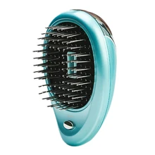 Портативная электрическая Ионная Щетка для волос, выпрямитель для волос, расческа с отрицательными ионами, антистатический массажный прямой гребень для волос, зеленый цвет