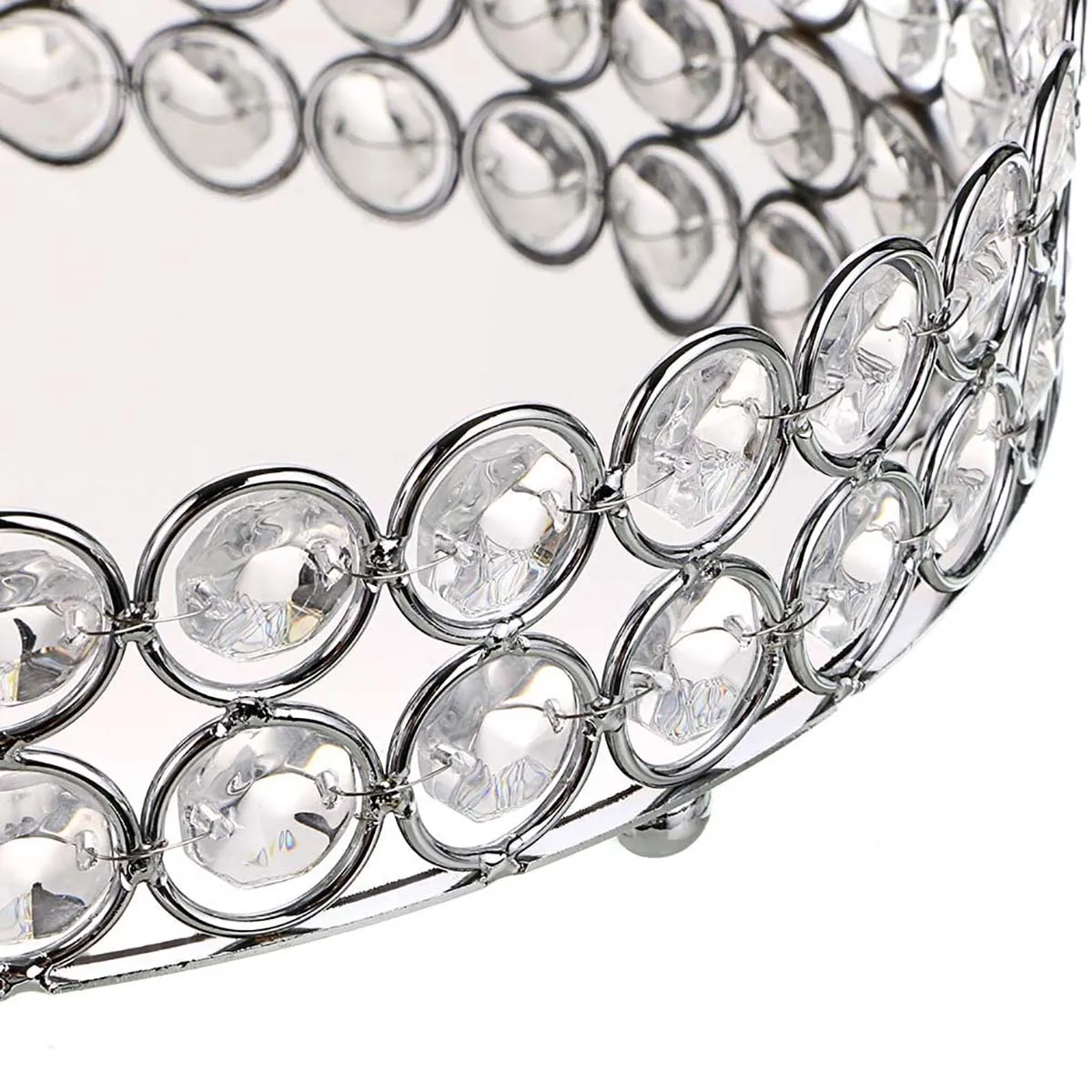 Crystal Makeup Tray Storage Baskets Box Home Organizer for Necklace Dessert Plate Tray Decorative Vanity Jewelry Serving storage box storage tray jewelry storage tray rotating storage organizer