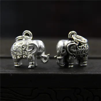 

Thai Silver Charms Elephant Small Silver Color Charms Beads Fit Bracelet Animal Charms Pendant Authentic DIY Jewelry Accessories