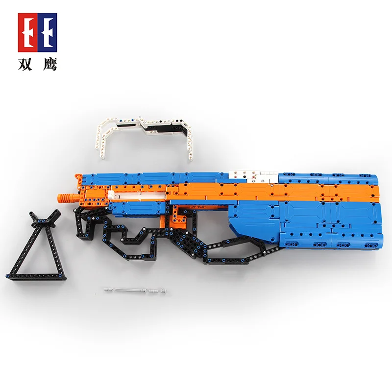 

Double e cada Cracking Take Educational Toy Building Blocks Series P90 Submachine Gun Children Boy Assembled Toys C81003