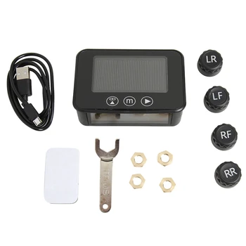 

Smart Solar Car TPMS Touch Switch Tire Pressure Alarm Monitoring Tyre Sensor Temperature Alarm Warning Pro Visture System