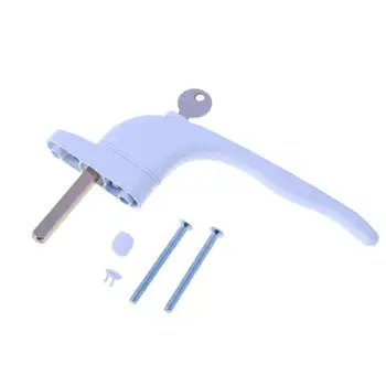 

UPVC Universal Window Handle Key Locking For Double Glazing White Spraying Plastic Aluminum Alloy Windows Handle 2019 Hot Sale