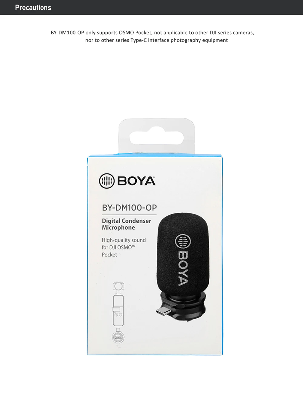 BOYA BY-DM100-OP Shotgun Microphone Type-C Omnidirectional Plug-in ...