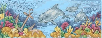 

NN xiaoyi cotton self-matching cross stitch Cross stitch RS cotton comes Magazine - underwater world - Dolphin