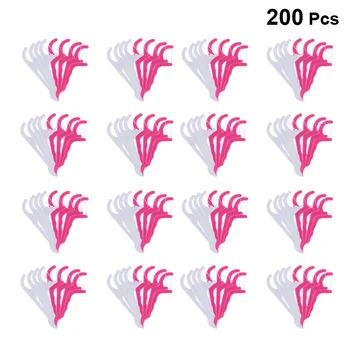 

200pcs Plastic Floss Sticks Home Dental Floss Pick Toothpick Oral Care Cleaning Tools (Mixed Colors)