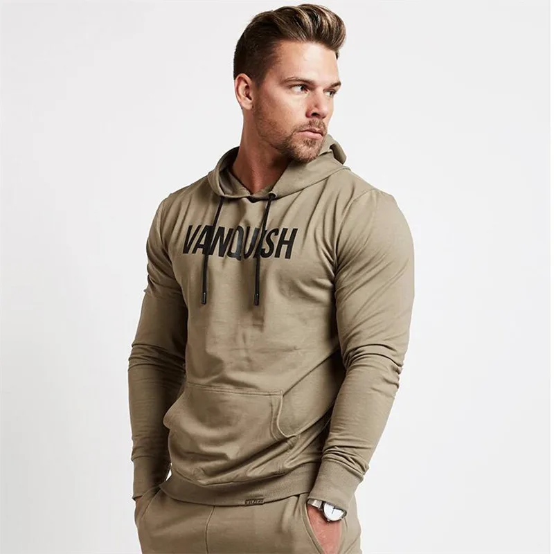 Tanie Casualowe w stylu streetwear moda marka męska bluza z kapturem jogger fitness bawełniana odzież sportowa casual odzież męska