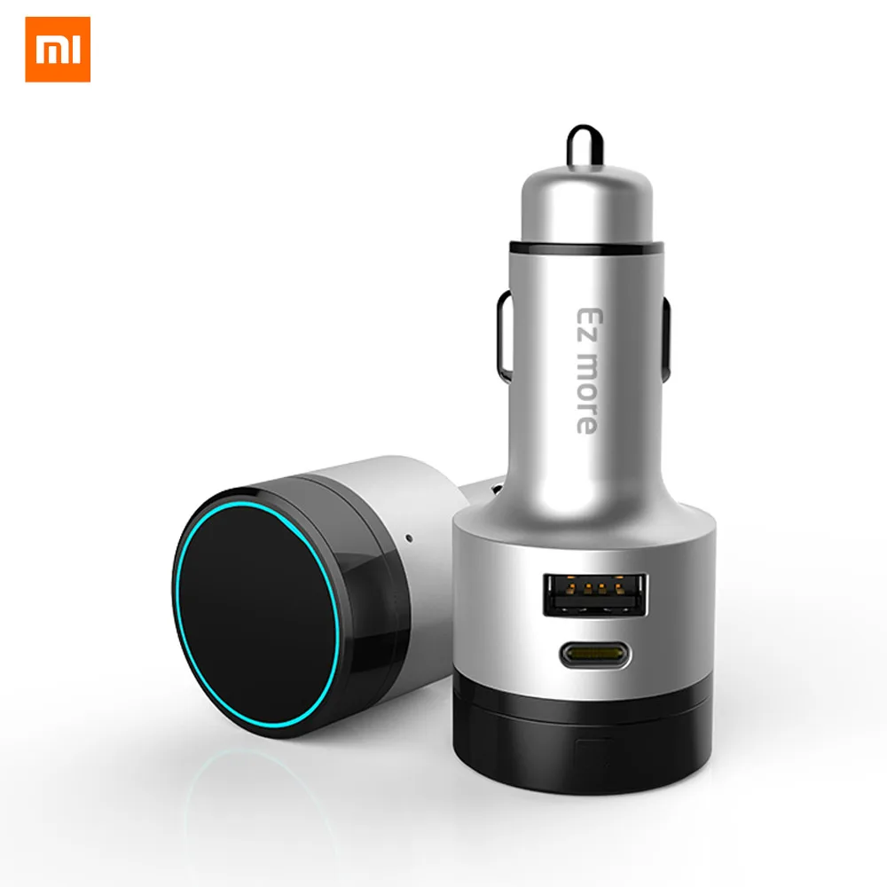 

2020 Original XiaoMi Fast Charger QC 3.0 Type-C Car Quick Dual USB Charge Wireless Bluetooth AI Control EZ More Music Controller
