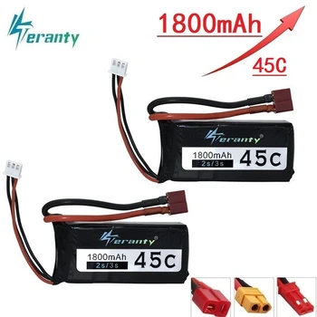 

45C Upgrade 1500mAh to 1800mAh 3s 11.1V Lipo Battery For RC Helicopter Drones Cars Robot Parts 11.1v Lithium battery T/XT60 Plug