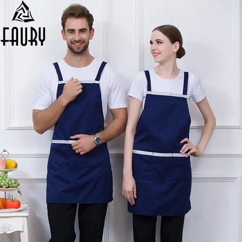 

New Canvas Cotton Aprons Canvas Pockets Baking Chefs Kitchen Cooking Apron фартук кухонный Chefs With Hat Household Merchandises