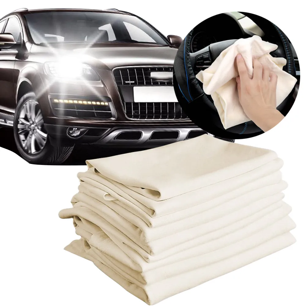 

1Pc Auto Care Extra Large Auto Car Motorcycle Natural Drying Chamois 4 Sizes Available Free Shape Cleaning Genuine Leather Cloth
