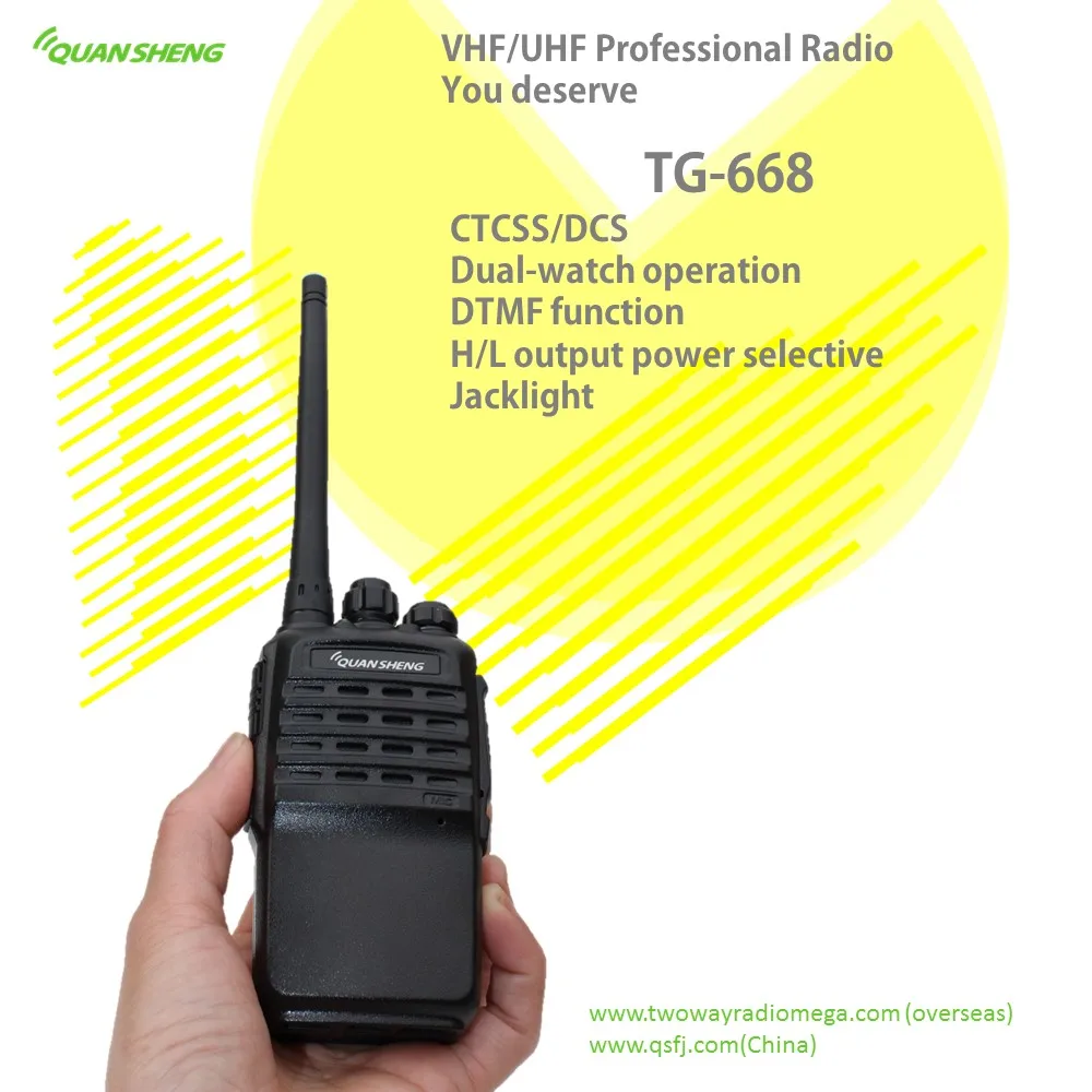 Quansheng иди и болтай Walkie Talkie S УВЧ/УКВ TG-668 двухстороннее радио Батарея