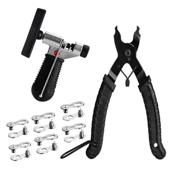 

Bicycle Chain Repair Tool Kit with Bike Link Plier, Chain Breaker Splitter Tool, 6 Pairs Missing Links, Bicycle Tool Kit