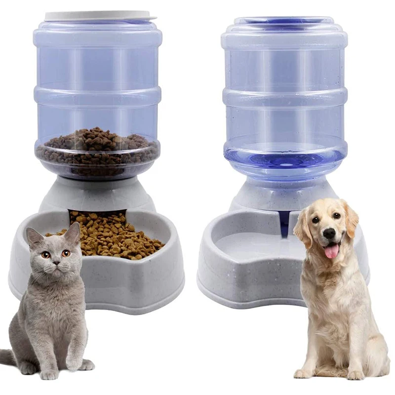 Dispensador de agua para mascotas, alimentador automático de plástico de 3.8L de gravedad, botella de agua para perros y gatos, recipiente de alimentación para mascotas