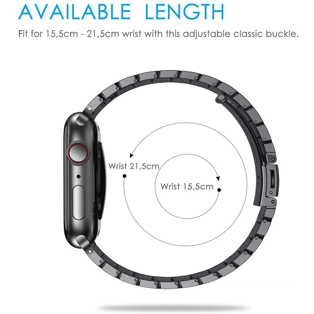 Для apple watch series 5 4 40 мм 44 ремешок из нержавеющей стали для iWatch 1/2/3 38 42 наручный