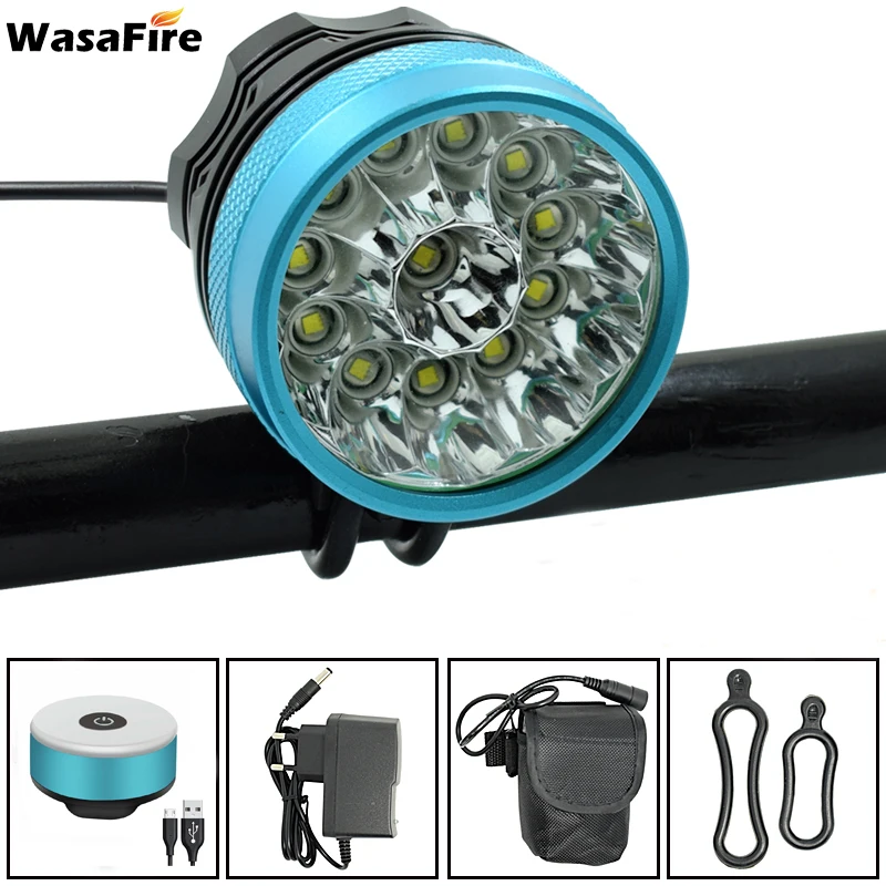 blue 9600 taillight WasaFire 12* XML-T6 светодиодный велосипедный передний светильник 2 в 1 велосипедный головной светильник+ Предупреждение льная Лампа безопасности USB Перезаряжаемый задний светильник s - Цвет: blue 9600 taillight
