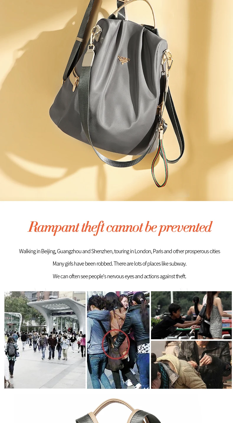 Высококачественный Женский рюкзак из водонепроницаемого нейлона, новинка 2019, Корейская версия диких повседневных модных женских сумок