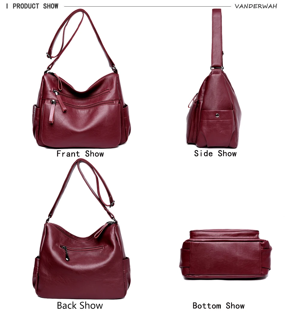 Кожаные роскошные сумки через плечо для женщин Sac основной много карманов Femme женские сумки новые дизайнерские сумки высокого качества