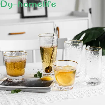 

Glass Goblet Japanese Phnom Penh Cone Pattern Transparent Round Wine Beer Drink Cup Water Ware Home Kitchen Bar Decoration