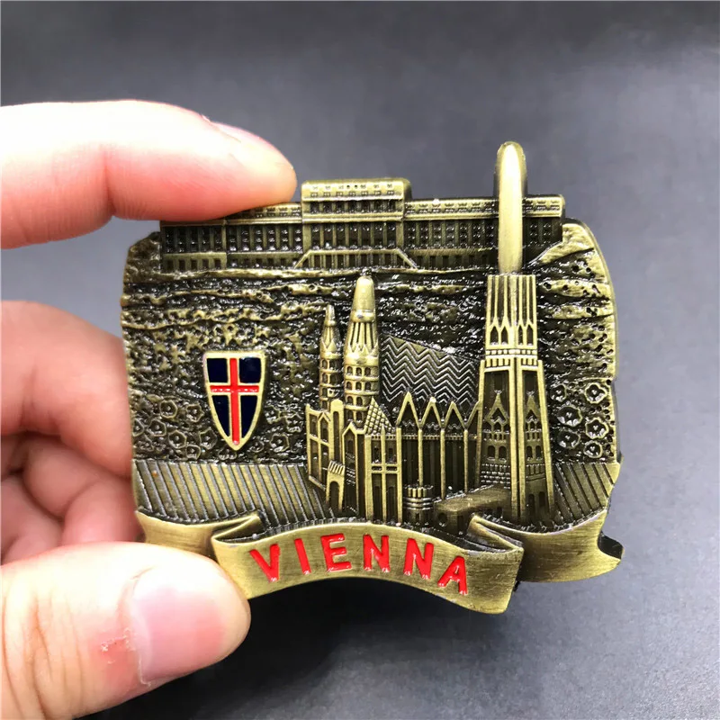 Металлическая 3D наклейка на холодильник США Египет Франция Австрия Испания