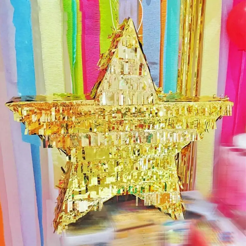 Золотая Звезда Pinata дети день рождения игрушки фольга Pinata реквизит Дети День Рождения украшения игры праздничные вечерние принадлежности