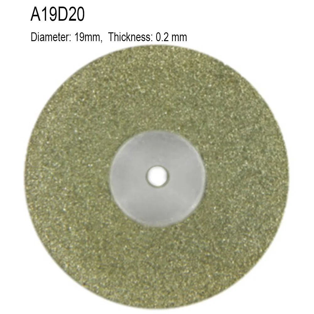 20pcs Diamond Disc Dental Lab Wheel CuttingThinckness 0.2mm Diameter 19mm Double Side Coating Fine Grit Diamond Disk Grinding - Цвет: A19D20