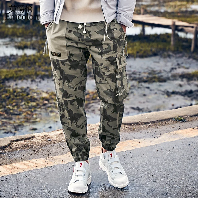 $US $50.00  Enjeolon Camo Joggers Men Cargo Pants Mens Army Green Military Camouflage Pants Cotton Cargo Trouse