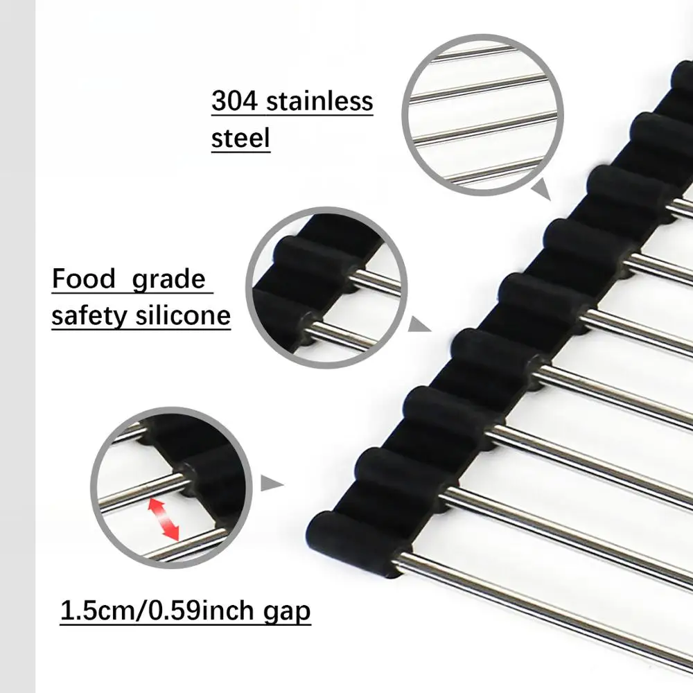 Dish Carrier Drain Rack for Dishes Multifunctional Streachable Easy to Storage
