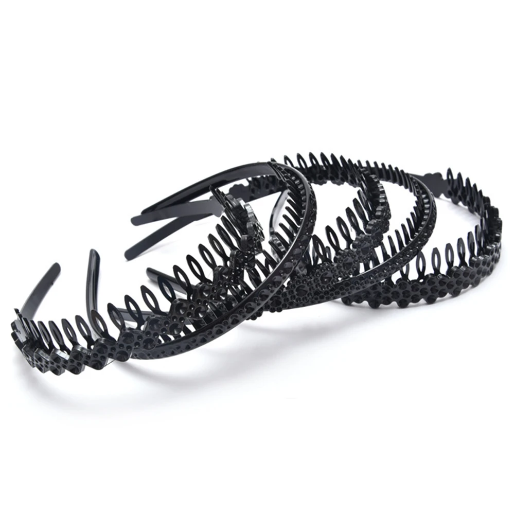 cute headbands for women 1PCS Plain Black Stretchy Elastic Thin Hard Hair Hoop Hair Hand Headband Holder Clasp Comb Hairgrips With Teeth Crown big hair clips