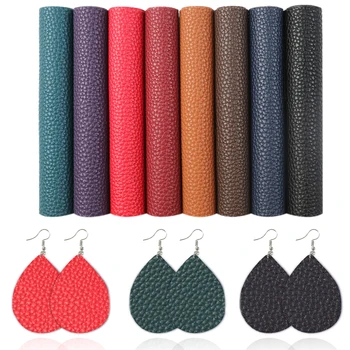 

A5 Size 15*21cm 8Pieces/set Bump Plain Synthetic Leather Patchwork Hair Bow Earrings Making Handbag Phone Case DIY,1Yc10513