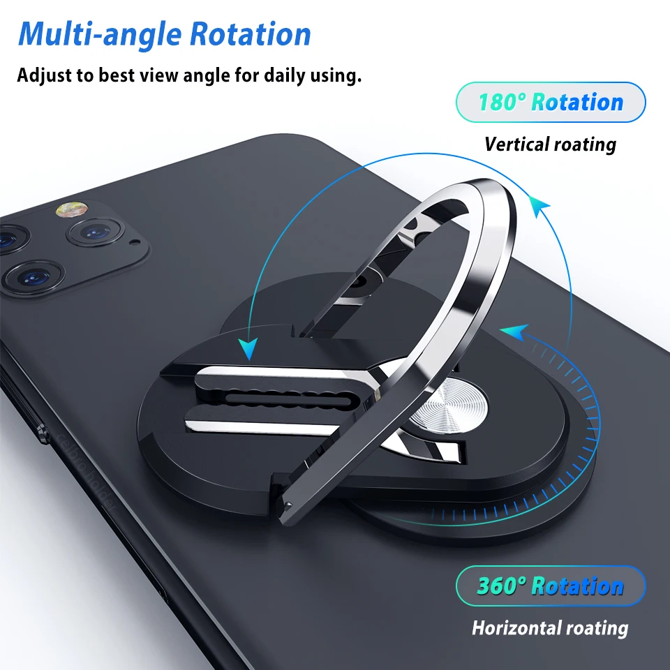 cell phone stand for desk Upgrade Finger Ring For Phone Car Holder Bracket Air Vent Mount Stand Supporto Smartphone Auto For Samsung IPhone Houder Auto flexible phone holder