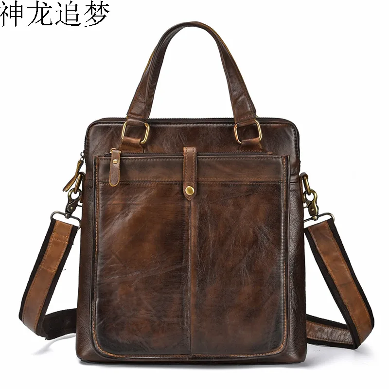 

etro Men's Shoulder Bag Messenger Bag Hand-Painted Leather Men's Handbag Casual Vertical Men's Bag