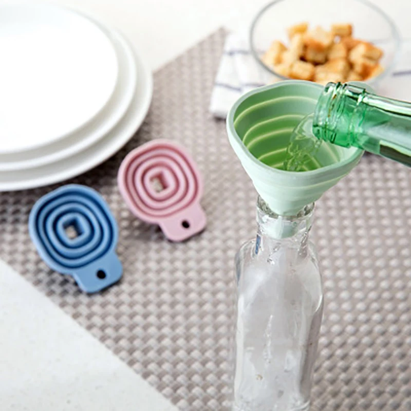 

Silicone Square Small Telescopic Cone Funnel Liquid Dispenser Household Food Grade Kitchen Tools