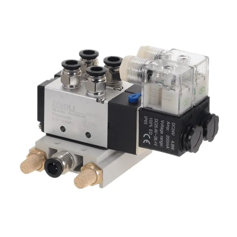 ac220 valvula solenoide w base empurrar conectores silenciador 02
