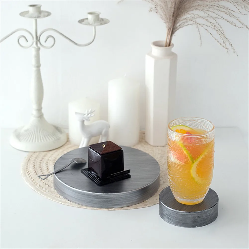 Круглый металлический поднос для хранения ювелирных изделий в стиле ретро|Лотки