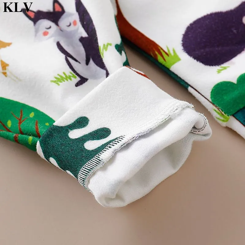 Комплект одежды из 3 предметов для новорожденных: хлопковый комбинезон с длинными рукавами+ длинные штаны+ шапочка, одежда для маленьких мальчиков и девочек с рисунком, Рождественский комплект для детей 0-18 месяцев