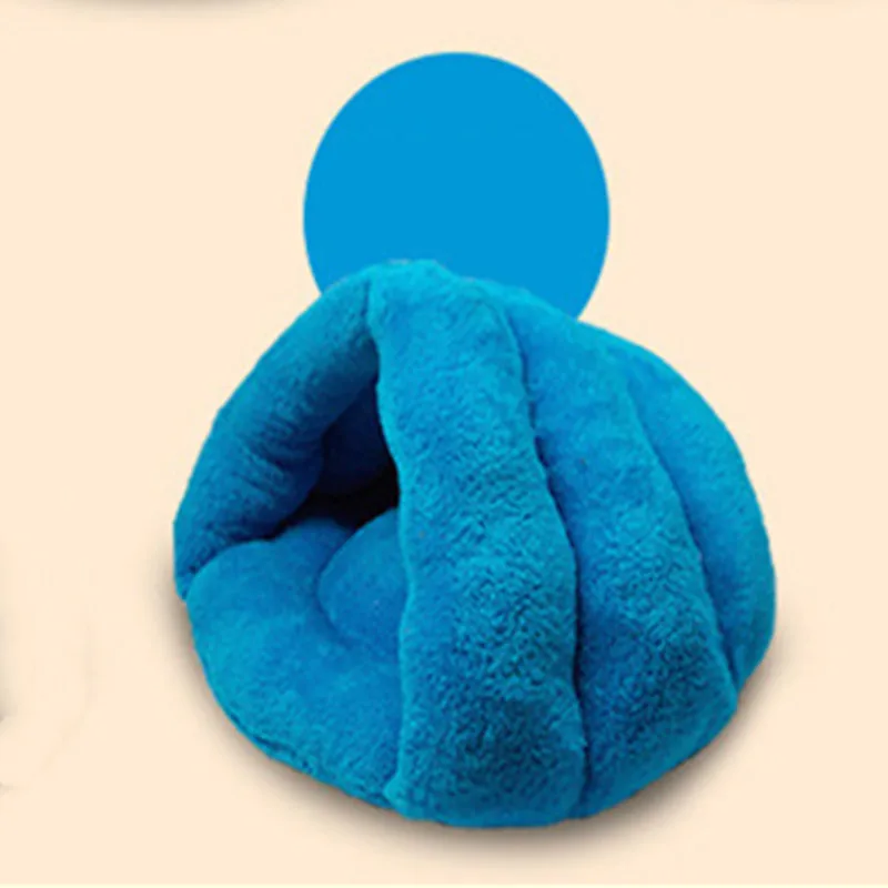 blue Зимний теплый спальный мешок для кошек, лежак для кошек, коврики для кроватей, домик для котят, щенков, кровать для маленьких собак, супер мягкий питомник - Цвет: blue